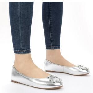 Sam & Libby Silver Embellished Ballet Flats
